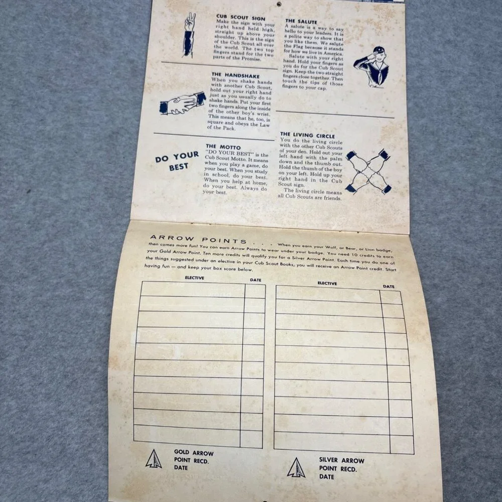 Vintage 1962 Boy Cub Scout Calendar 7.5